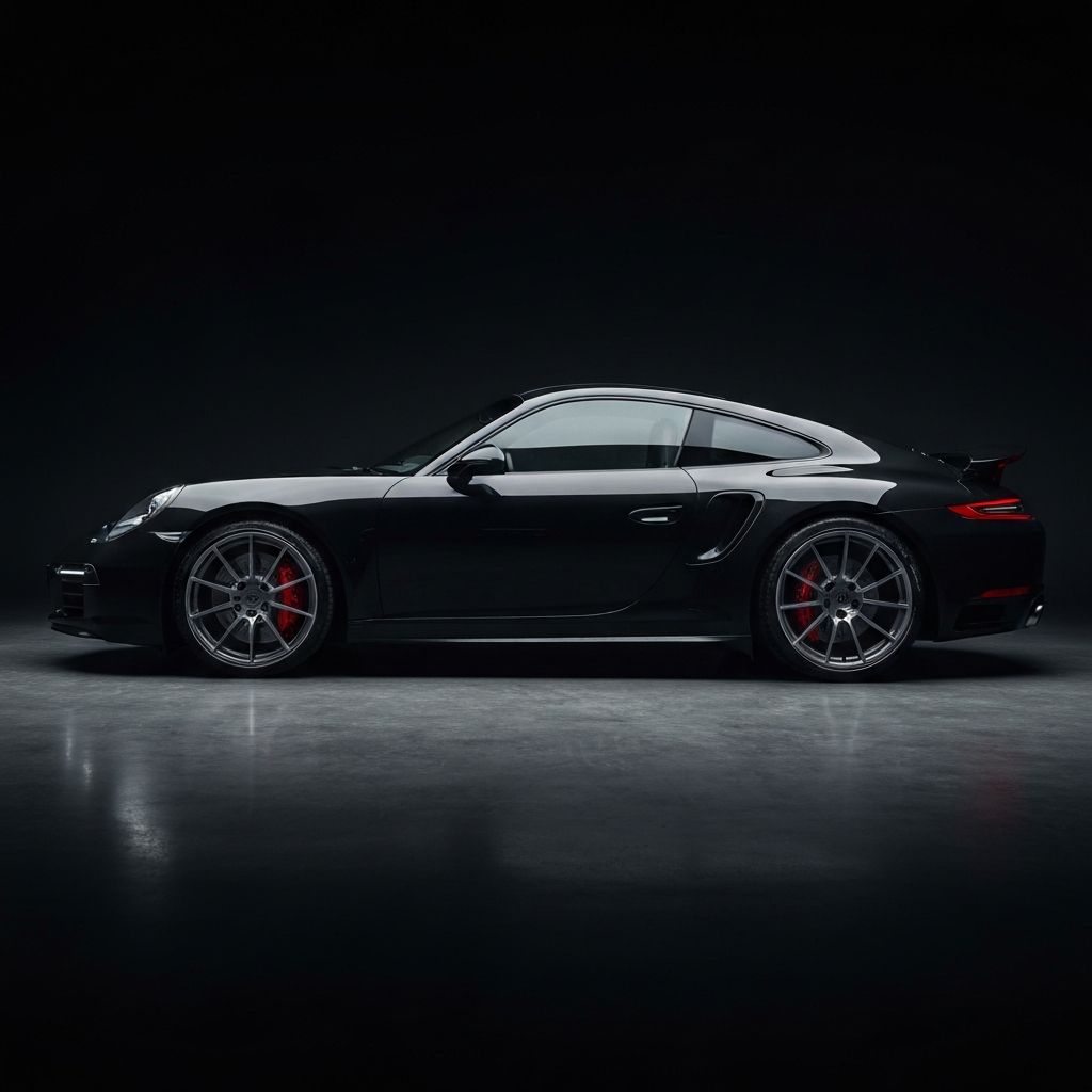 Luxury sports car with perfect ceramic coating